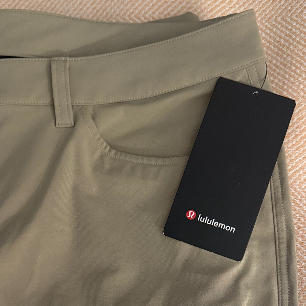 Lululemon Tan Pants ABC Classic 34”L NEW 36 waist